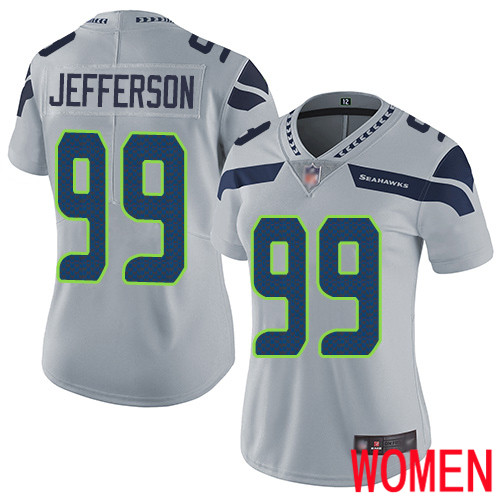 Seattle Seahawks Limited Grey Women Quinton Jefferson Alternate Jersey NFL Football #99 Vapor Untouchable